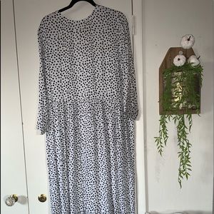 Black and white polk-a-dot maxi dress
